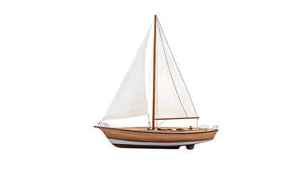 Classic sailboat model on black background