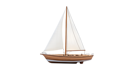 Classic sailboat model on black background