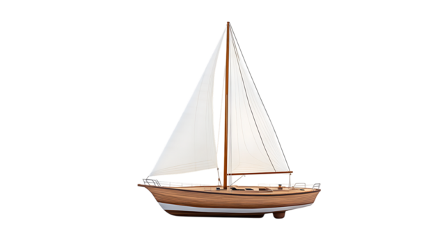 Classic sailboat model on black background