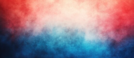 Obraz premium Abstract Pastel Gradient Background with Soft Red and Blue Hues, Watercolor Paper Texture, Grainy Effect, and Blurred Edges