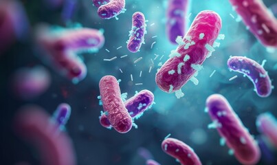 Probiotics bacteria biology science microscopic medicine digestion stomach escherichia coli treatment health care medication anatomy organism, Generative AI