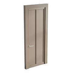A door with a silver handle and a silver knob