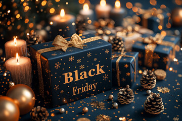 A box with a bow on it that says Black Friday