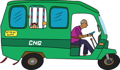 CNG Auto for public transportation in India