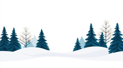 Winter wonderland scene snowy forest digital art calm environment landscape concept