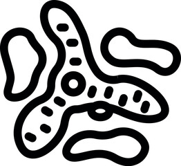 Obraz premium Simple line drawing of an amoeba proteus undergoing binary fission, a type of asexual reproduction