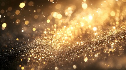 Naklejka premium golden with bokeh and glitter lights background