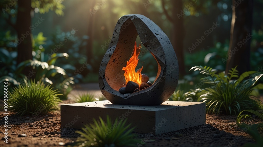 Poster i've tried to prioritize highly relevant and commonly searched terms... stone fire pit with flames i