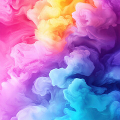 Fototapeta premium Vibrant abstract watercolor with swirling colorful clouds