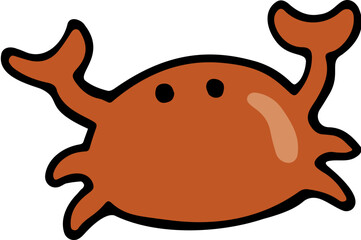 Orange Crab Line Art Illustration Isolated