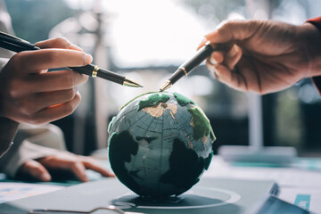 Carbon offset price report CO2 emission. Future growth Net zero waste in ESG ethical SME office...