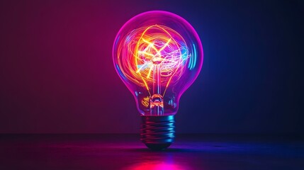 light neon glowing bulb