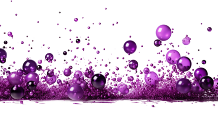 A dazzling burst of purple confetti, perfect for parties, festivals, or creative visual projects, isolated on transparent background.
