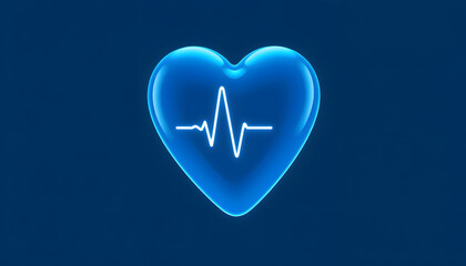 blue heart heal medical icon isolated with white highlights, png