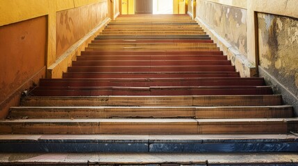 Obraz premium A staircase with steps of various heights, widths