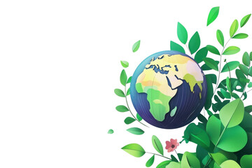 Obraz premium Earth Day Concept Featuring a Globe on White Background