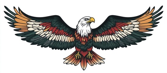 Obraz premium Majestic Bald Eagle with Wings Spread Wide