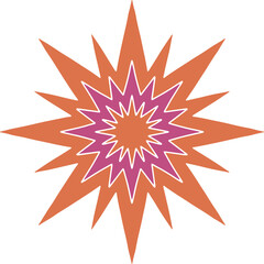 Obraz premium Orange and Red Starburst Christmas Design