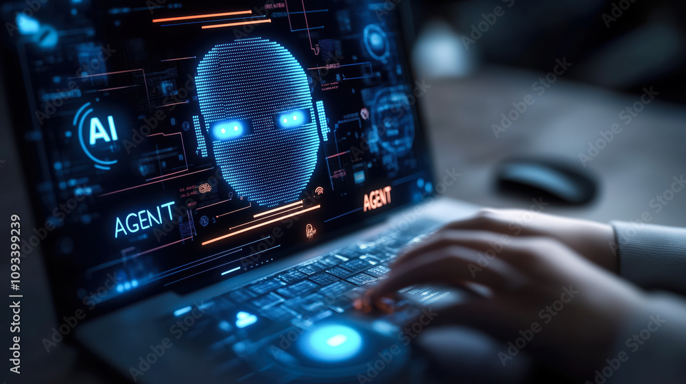 Poster ai agent chatbot assistant for customer service and online support interaction
