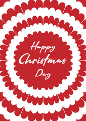Happy Christmas Day Badge with Red Circular Pattern