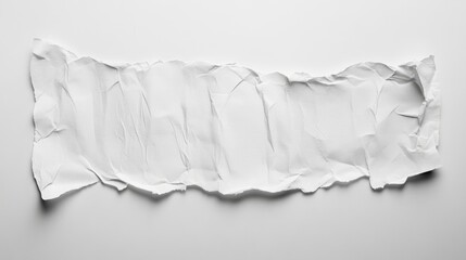 Obraz premium Crumpled white paper with textured surface, featuring an empty space for writing or printing, ideal for backgrounds or artistic uses.