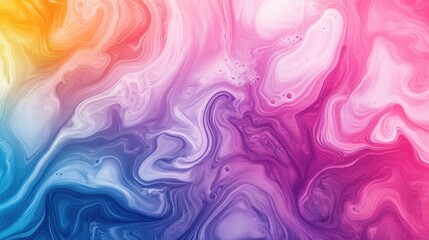 Fototapeta premium Vibrant abstract art featuring swirling patterns of pink, purple, and blue hues, creating a lively and colorful atmosphere.