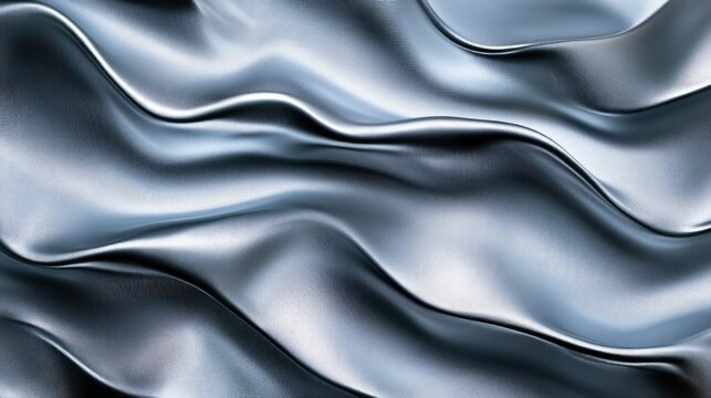 Silver satin backdrop displaying elegant folds and a rippled texture, perfect for a sophisticated long banner design or artistic display.