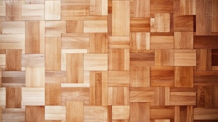 Naklejka premium Brown wooden parquet floor texture with a vibrant maple pattern, suitable for backgrounds or flooring design projects.