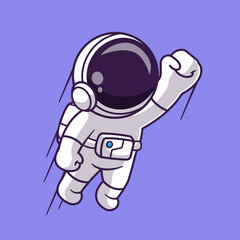 Cute Astronaut Flying In Sky Cartoon Vector Icon Illustration. 
Science Technology Icon Concept Isolated Premium Vector. 
Flat Cartoon Style 