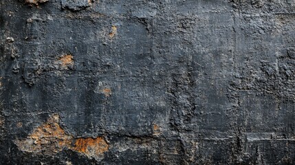 Textured black concrete wall with low contrast, showcasing roughness and irregularities, perfect for creative projects or product presentations.