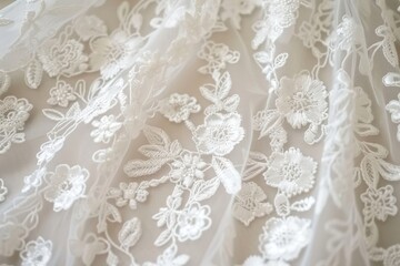 Obraz premium White wedding lace, Generative AI