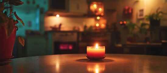 Cozy Candlelight Evening in a Home Kitchen