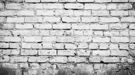 Weathered white brick wall featuring a grunge texture, perfect for creating abstract backgrounds in various design projects.