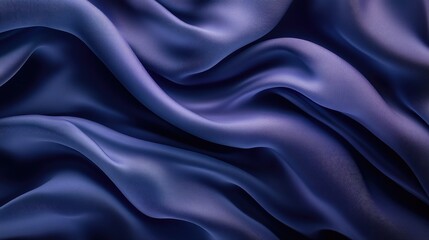 Obraz premium Lustrous satin and silk fabric showcasing gentle waves and soft folds in rich, deep hues, creating an elegant and refined drapery pattern.