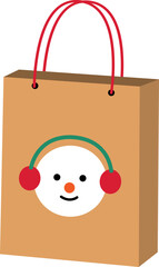 Christmas shopping paper bag vector.
Christmas gift bag svg.
Transparent background.