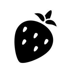 Strawberry Fruit solid icon isolate transparent