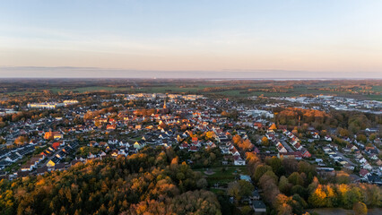 Obraz premium Drone aerial view of the forest in Rügen in Autumn