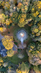 Drone aerial view of Ernst Moritz Arndt Tower in Rügen