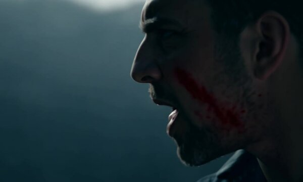 angry man witn anguish and despair
