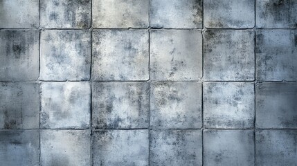 Textured gray concrete wall with a grid pattern of square tiles, conveying an industrial and modern aesthetic.