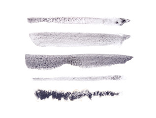 Monochrome ink brush strokes on white background for modern artistic design and creative projects.