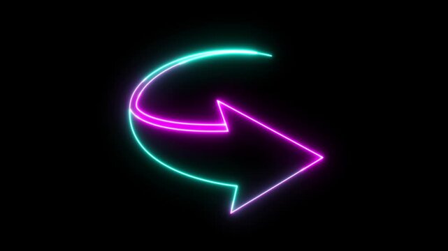 Directional neon arrow icon animation.