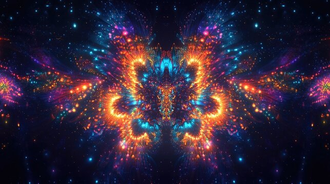 Colorful abstract fireworks display against a dark backdrop, ideal for festive celebrations like birthdays and other joyous occasions.