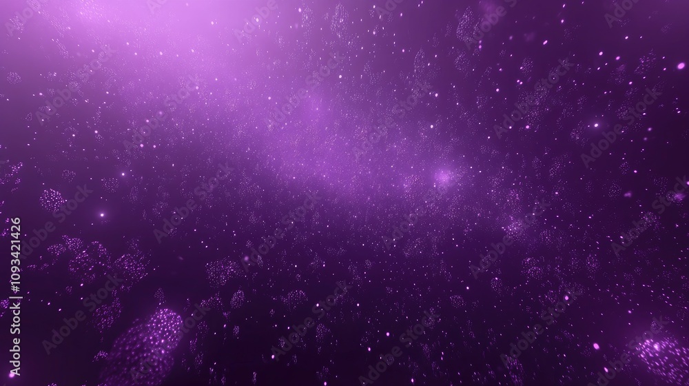 Poster mesmerizing 3d rendering of flowing abstract purple particles and dots against a dark purple backdro