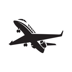 Professional Jet Silhouette Vector for Transportation Graphics