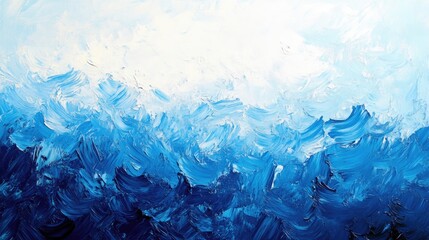 Textured abstract painting featuring dynamic blue wave patterns, evoking a serene water-inspired scene ideal for modern and contemporary decor.