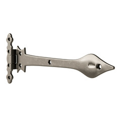 A metal hinge with a pointed end