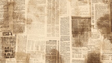 A vintage collage of faded newspaper clippings, evoking a sense of nostalgia and history.