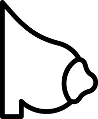 Line art icon of a woman breastfeeding, symbolizing motherhood, nourishment, and baby care