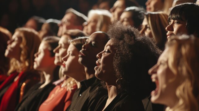 A symphony of diverse voices raised in song, each contributing to a chorus of harmony and unity